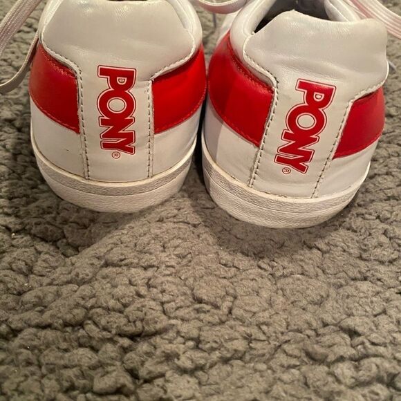 PONY Sneakers Red/White Lace Up Size 9.5 - Picture 4 of 9
